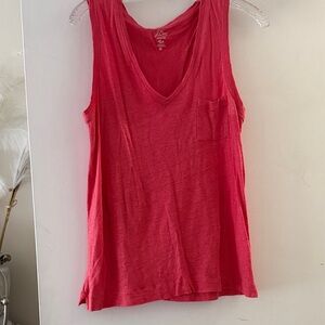 J. Crew 100% linen Red Tank Top